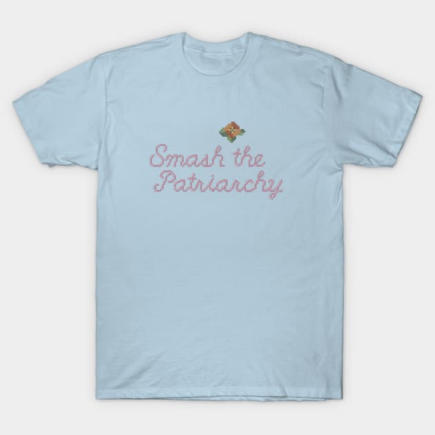 Smash the Patriarchy (Cross-stitch) T-Shirt by LoveAndResistance